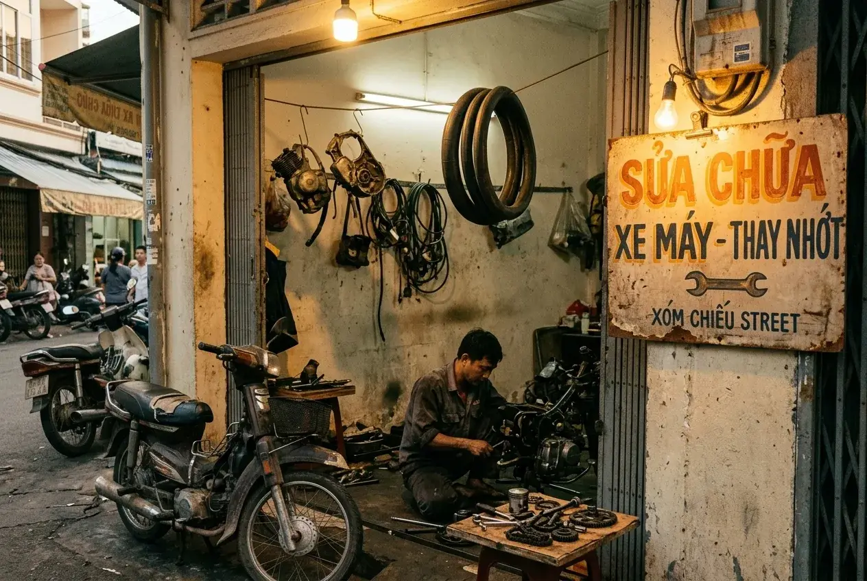 Bàn in, khung lụa, áo phơi 3